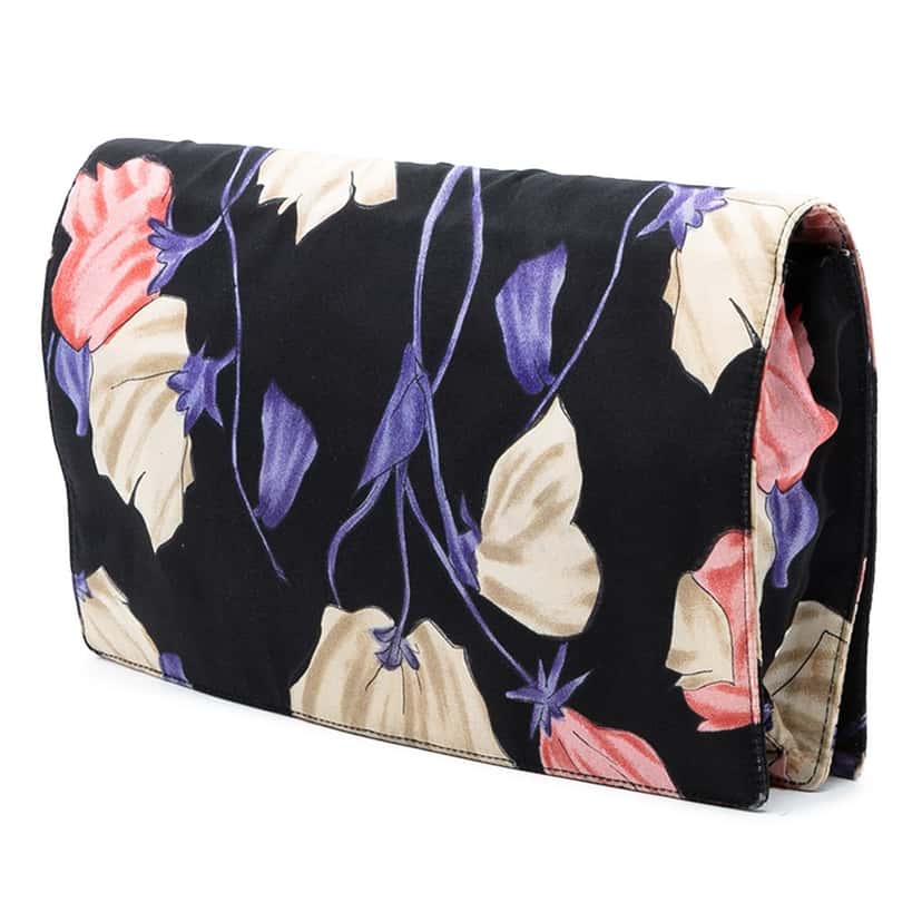 Prada Tessuto Floral Print Chain Crossbody Black Very good condition - Back View