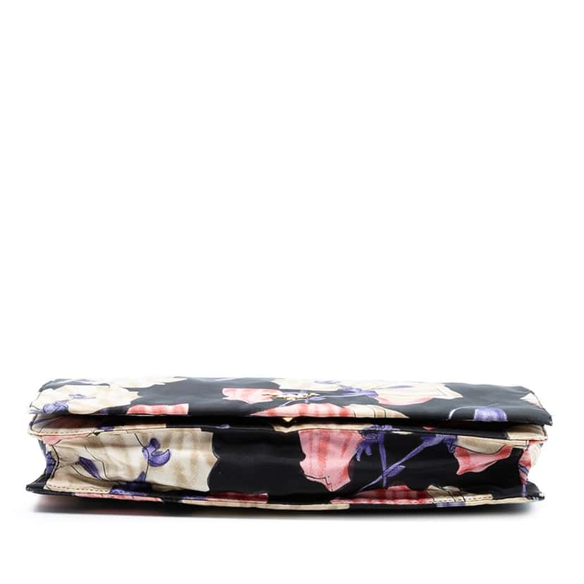 Prada Tessuto Floral Print Chain Crossbody Black Very good condition - Inside View