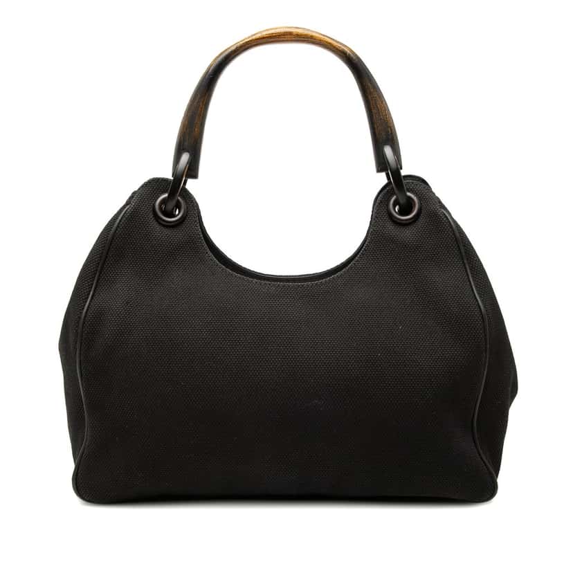 Gucci Canvas Shoulder Bag Black Very good condition - Front View