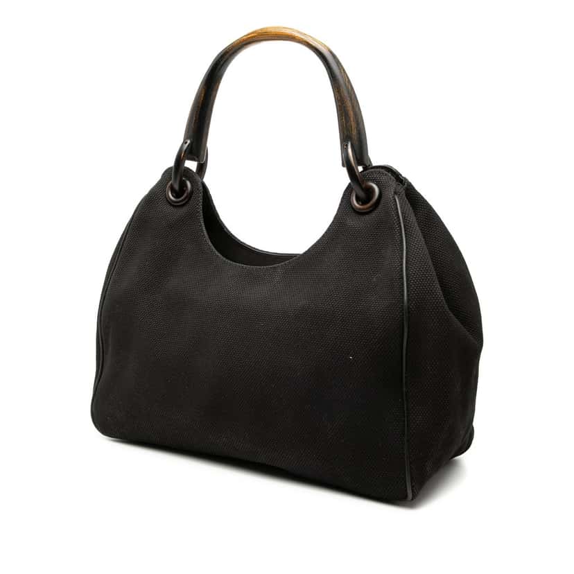 Gucci Canvas Shoulder Bag Black Very good condition - Back View