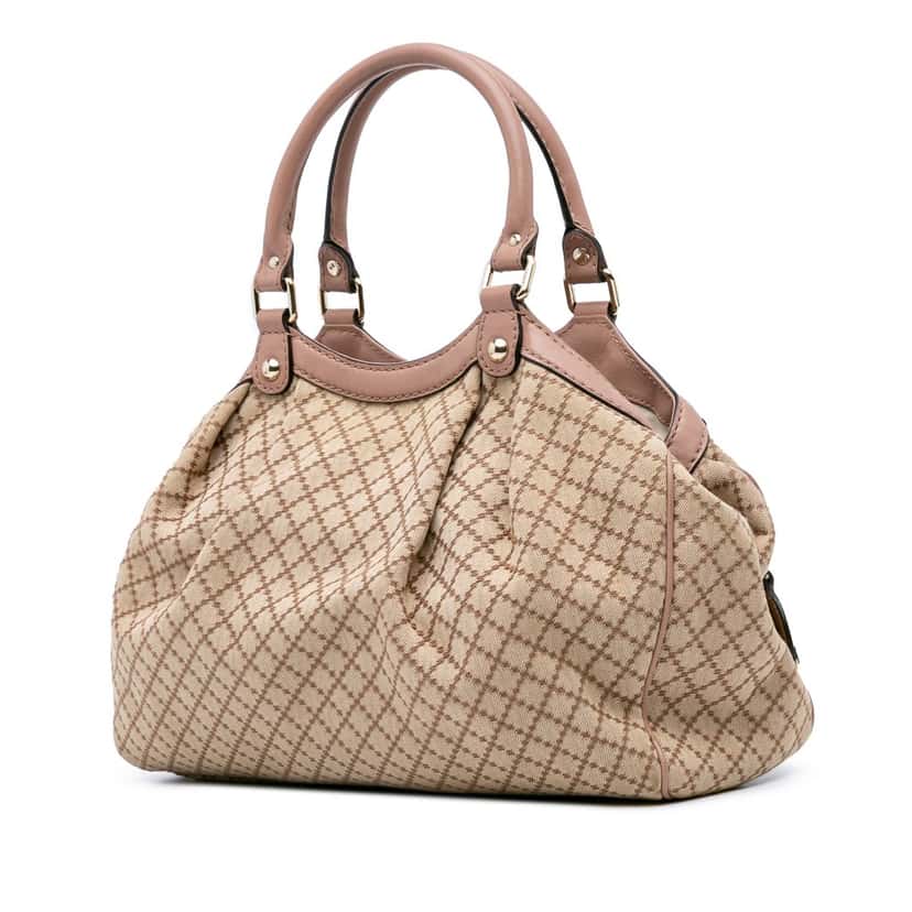 Gucci Medium Diamante Canvas Sukey Tote Beige Good condition - Back View