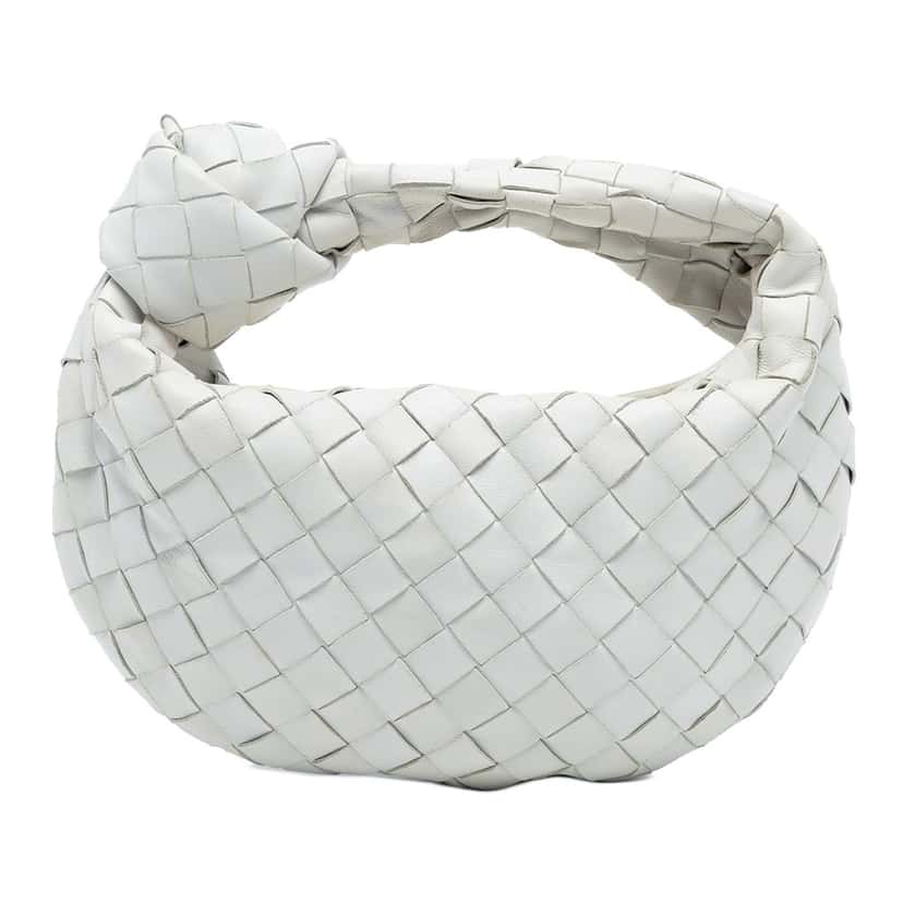 Bottega Veneta Mini Nappa Intrecciato Jodie White Leather Very good condition - Front View