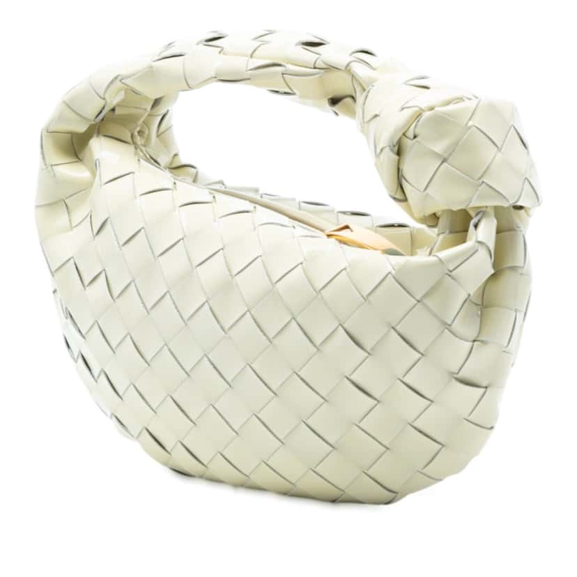 Bottega Veneta Mini Patent Intrecciato Jodie White Leather Very good condition - Back View