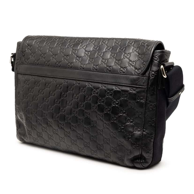 Gucci Guccissima Web Crossbody Black Leather Very good condition - Back View