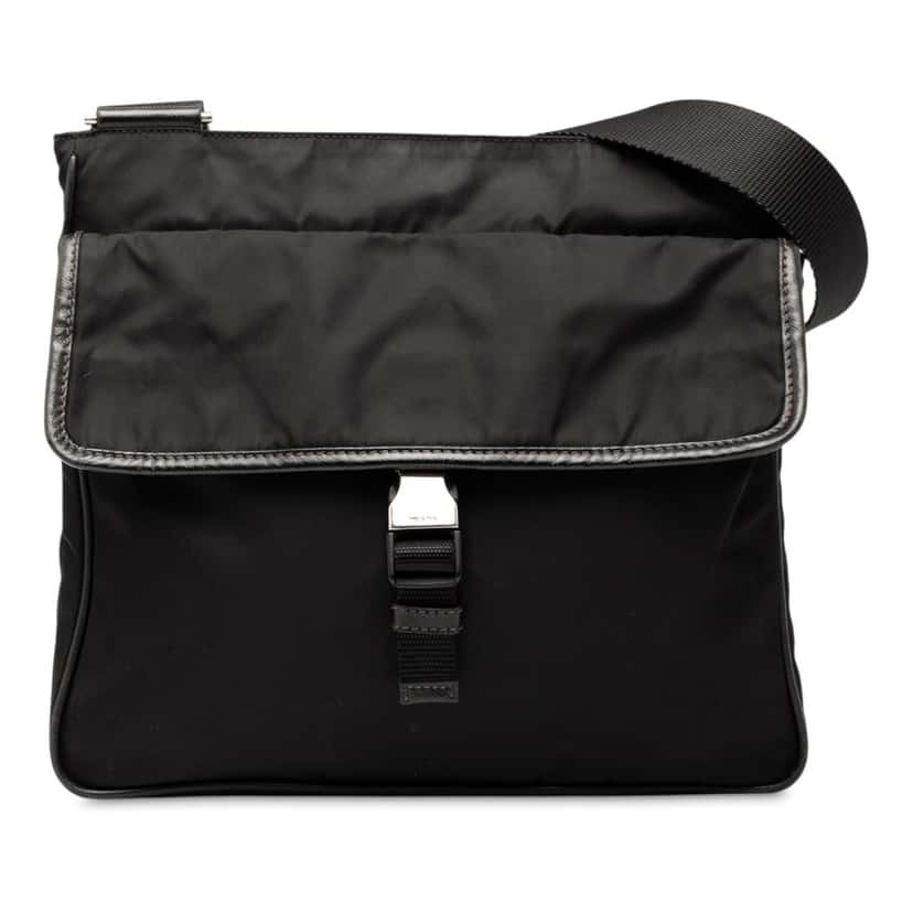 Prada Tessuto Zip Top Crossbody Black Very good condition - Front View
