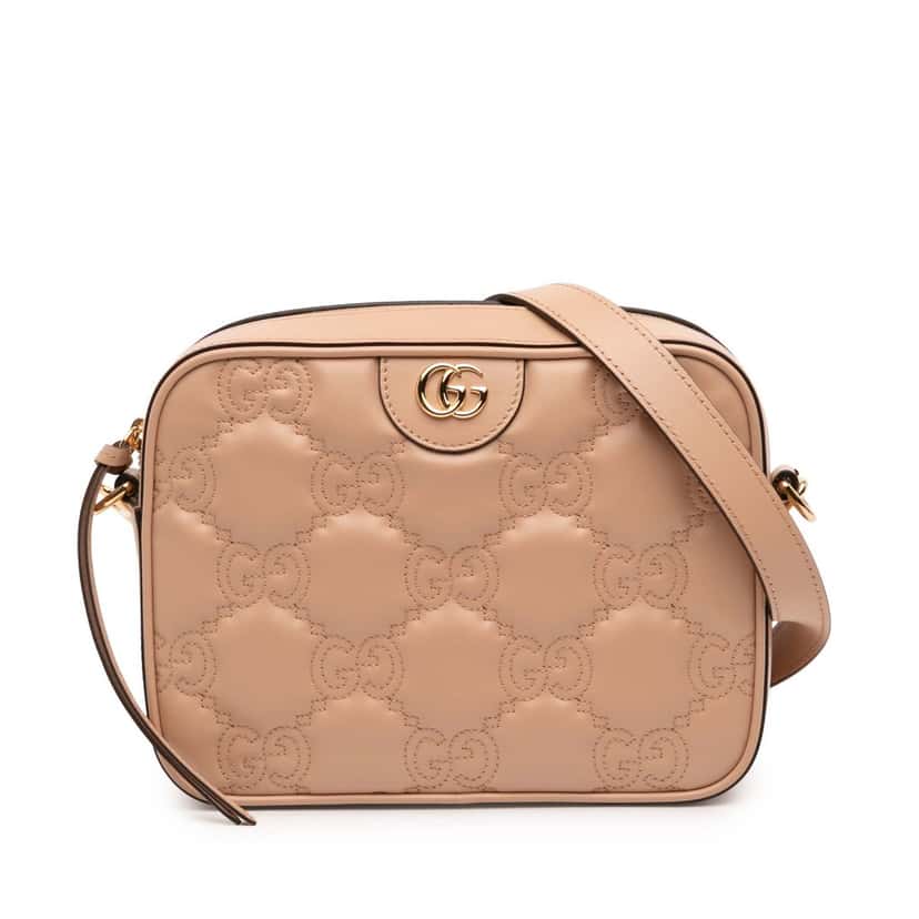 Gucci Small GG Matelasse Leather Crossbody Beige Leather Very good condition - Front View