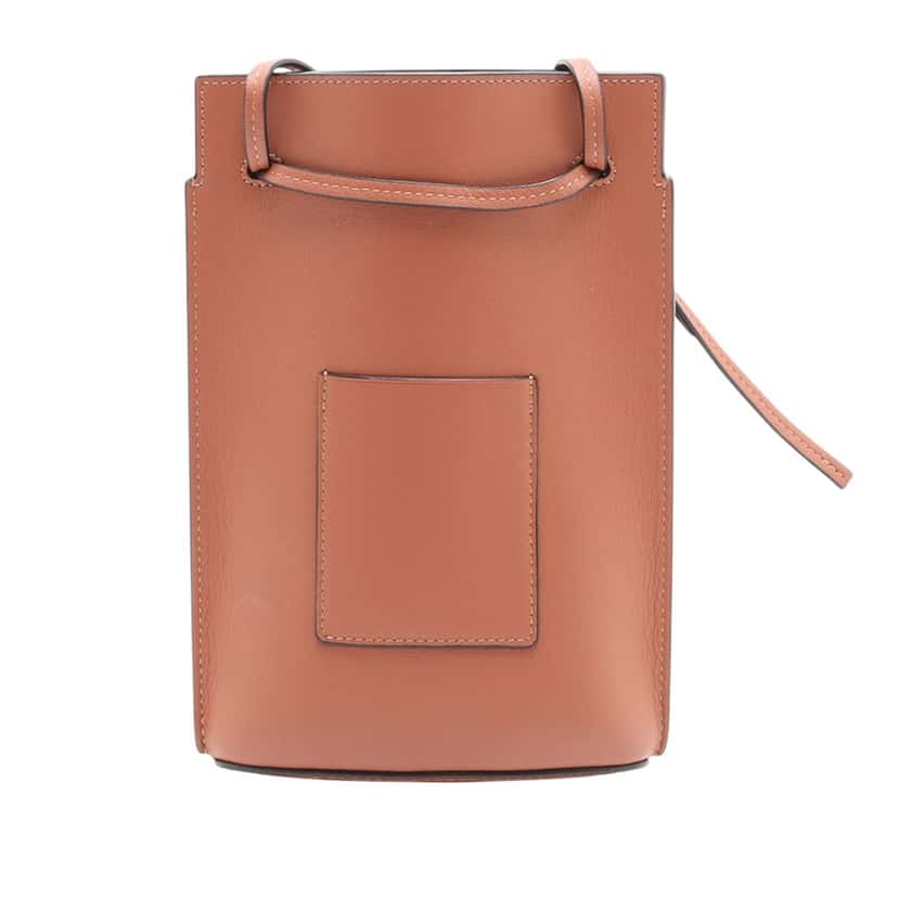 LOEWE Calfskin Dice Pocket Crossbody Brown Leather Very good condition - Back View