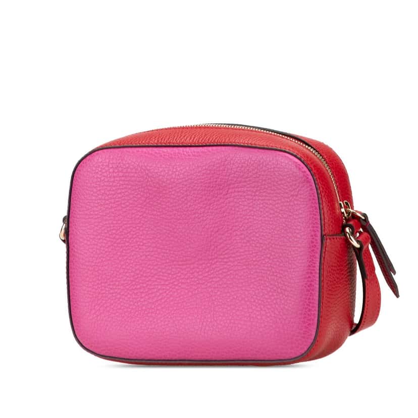 Gucci Small Bicolor Leather Soho Disco Crossbody Pink Leather Very good condition - Back View