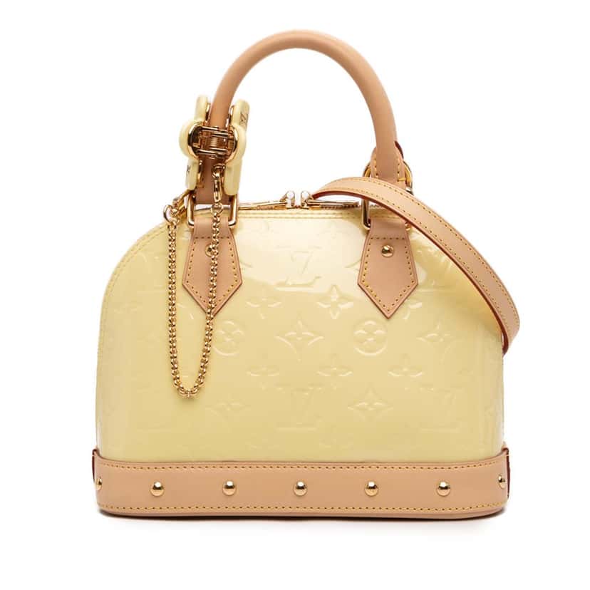 Louis Vuitton Monogram Vernis Hairclip Alma BB Yellow Leather Very good condition - Front View