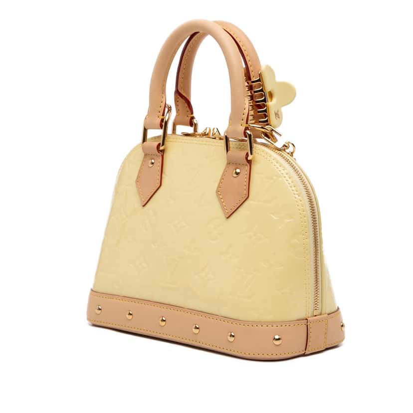 Louis Vuitton Monogram Vernis Hairclip Alma BB Yellow Leather Very good condition - Back View