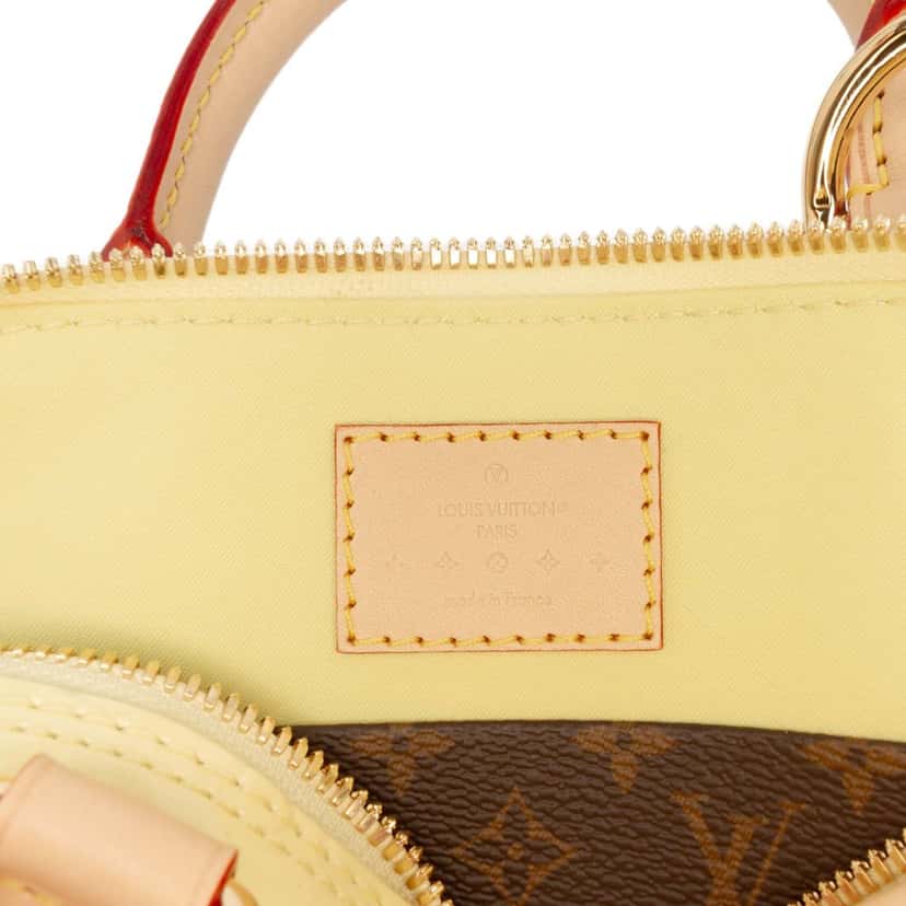 Louis Vuitton Monogram Vernis Hairclip Alma BB Yellow Leather Very good condition - Box View