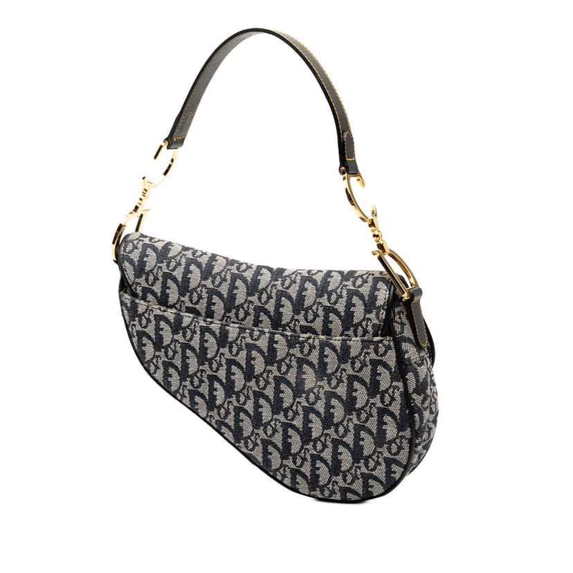 Dior Diorissimo Canvas Saddle Bag Blue Very good condition - Back View
