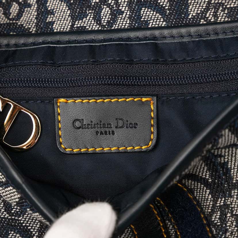Dior Diorissimo Canvas Saddle Bag Blue Very good condition - Box View
