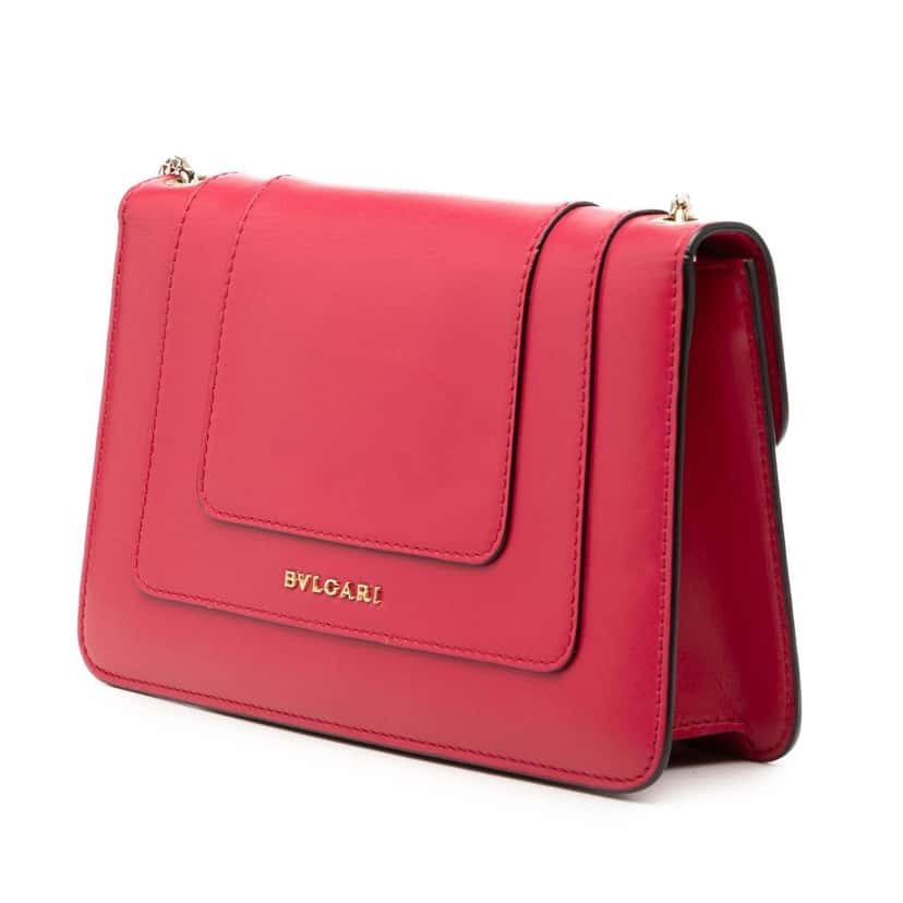 Bvlgari Leather Serpenti Forever Crossbody Red Leather Very good condition - Back View