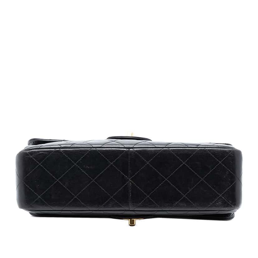 Chanel Medium Quilted Lambskin Double Sided Flap Black Leather Very good condition - Inside View