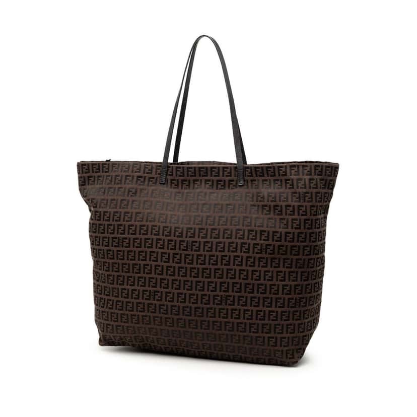 Fendi Zucchino Canvas Tote Brown Very good condition - Back View