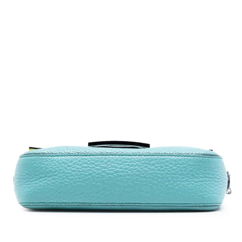 Fendi Mini Leather Baguette Satchel Blue Leather Very good condition - Inside View