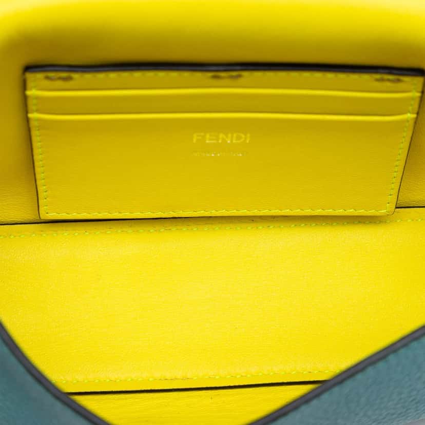 Fendi Mini Leather Baguette Satchel Blue Leather Very good condition - Model View