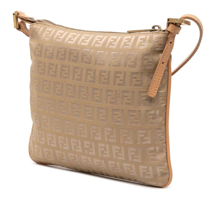 Fendi Zucchino Canvas Crossbody Beige Very good condition - Back View