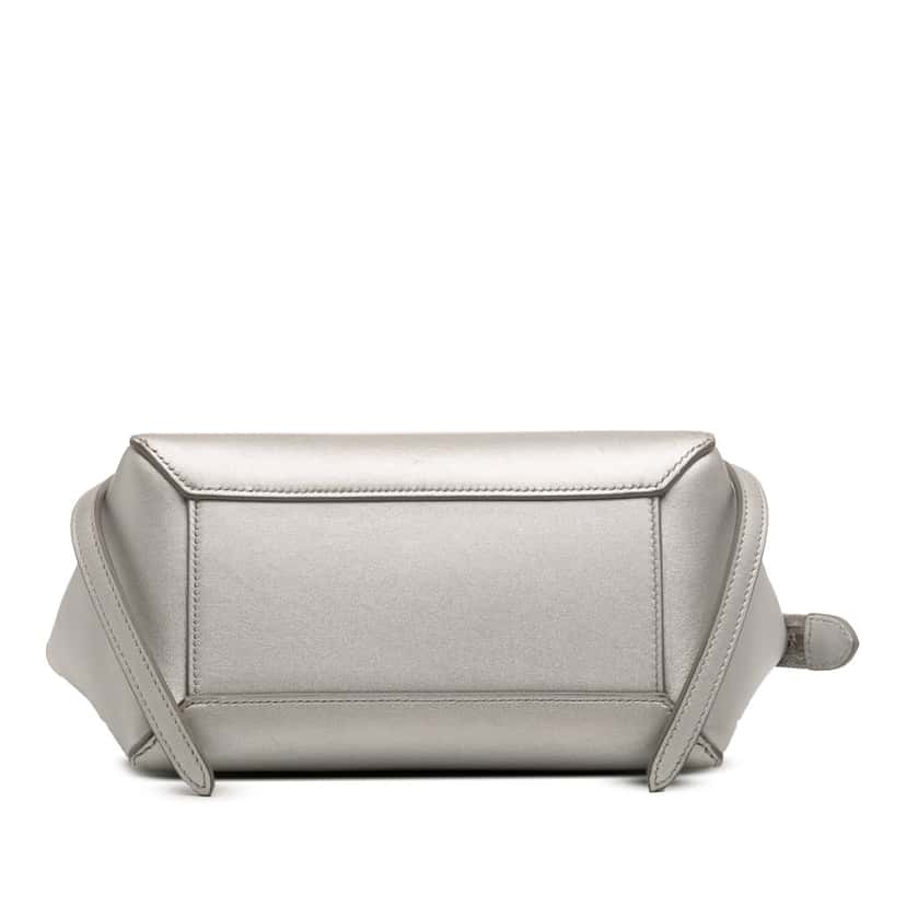 Celine Nano Laminated Calfskin Belt Bag Silver Leather Very good condition - Inside View
