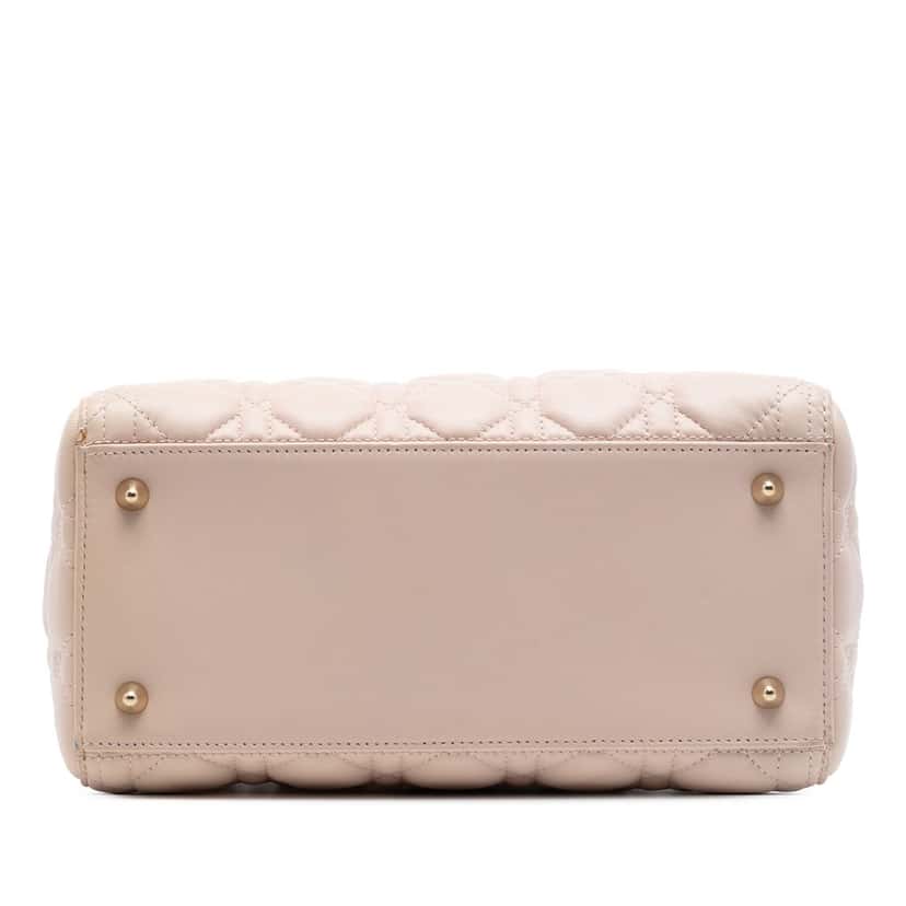 Dior Medium Lambskin Cannage Lady Dior Pink Leather Very good condition - Inside View