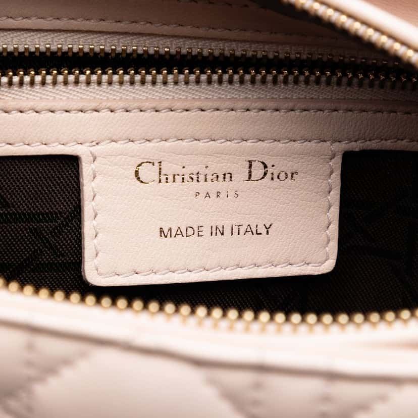 Dior Medium Lambskin Cannage Lady Dior Pink Leather Very good condition - Box View