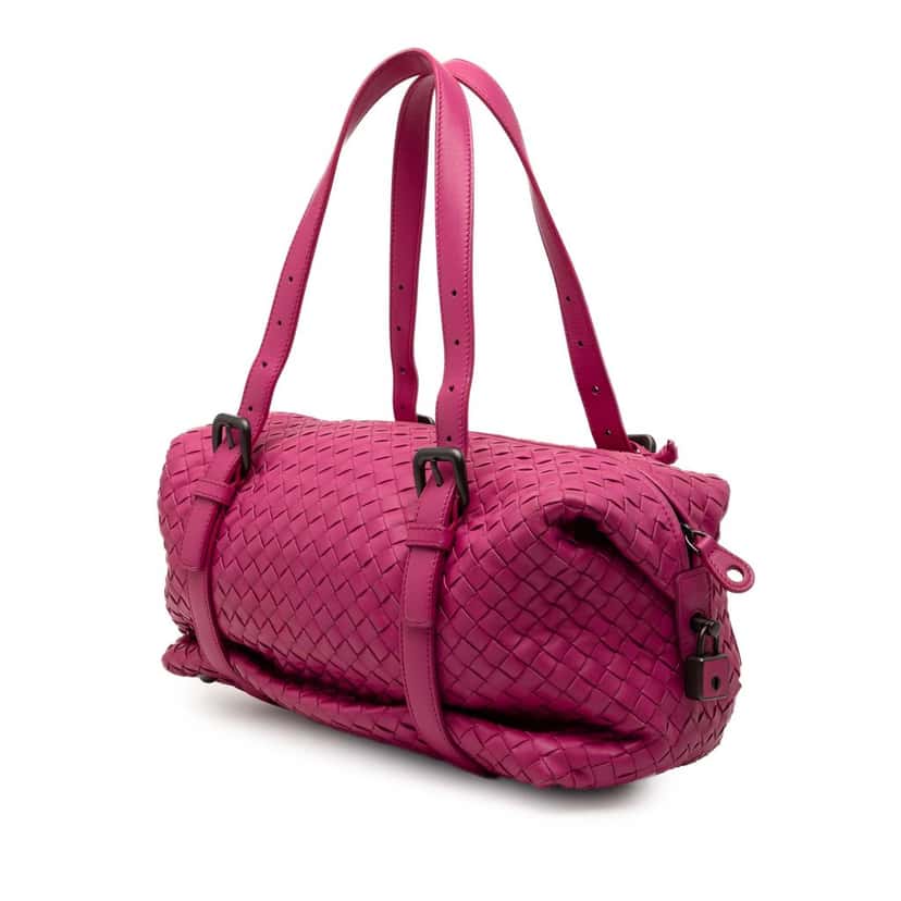 Bottega Veneta Nappa Intrecciato Montaigne Shoulder Bag Pink Leather Very good condition - Back View