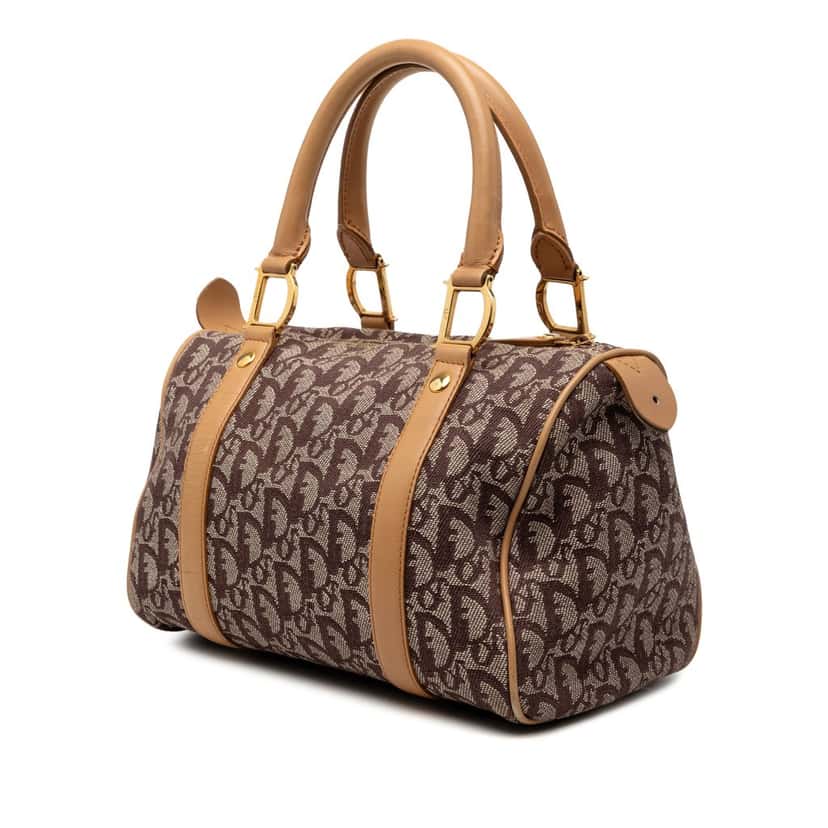 Dior Small Diorissimo Trotter Canvas Boston Bag Brown Good condition - Back View