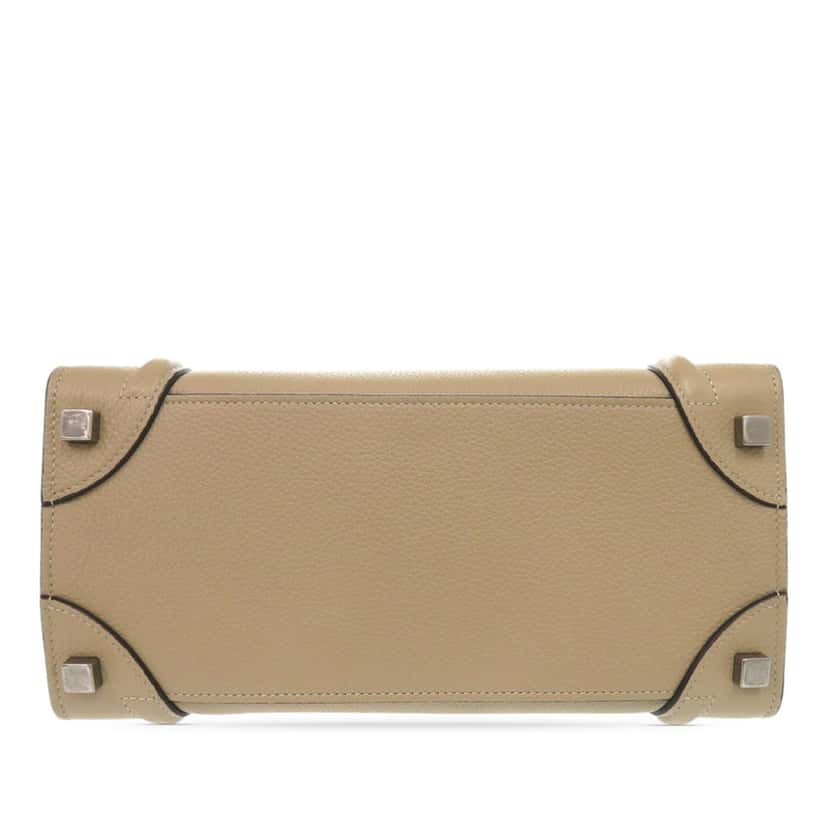 Celine Micro Drummed Calfskin Luggage Tote Beige Leather Very good condition - Inside View
