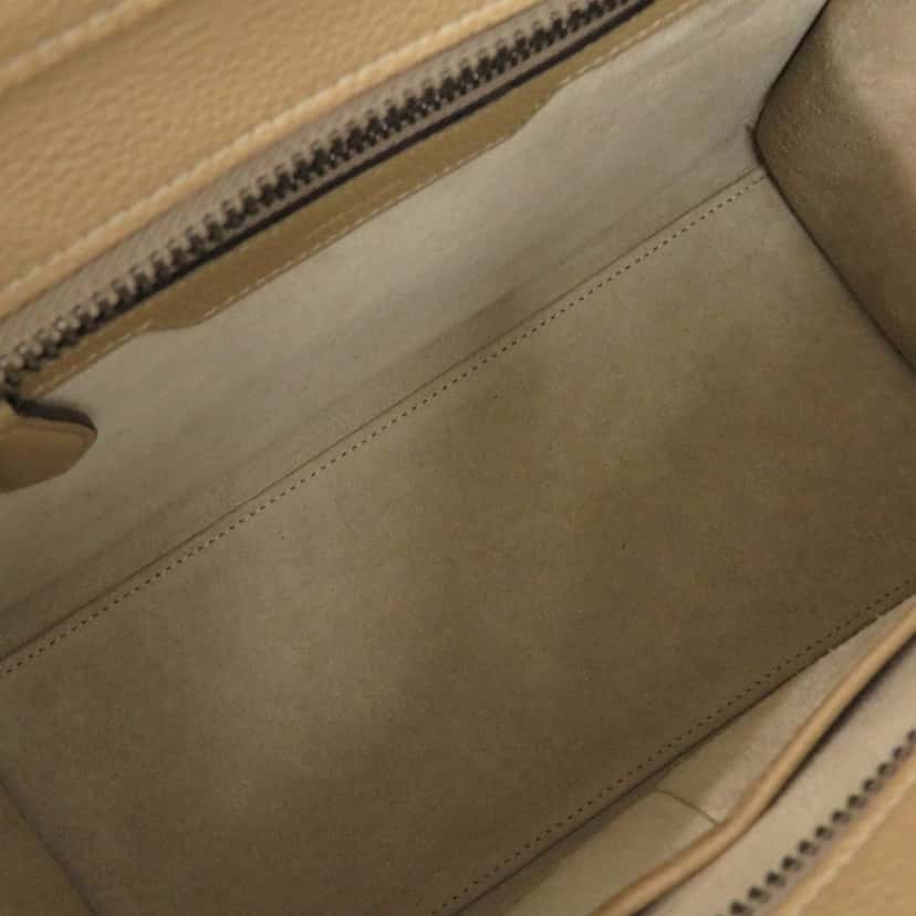 Celine Micro Drummed Calfskin Luggage Tote Beige Leather Very good condition - Model View