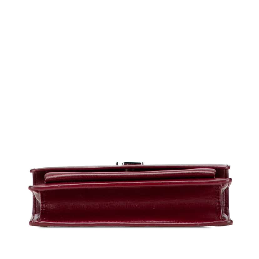 Saint Laurent Mini Calfskin Monogram Sunset Wallet on Chain Red Leather Very good condition - Inside View