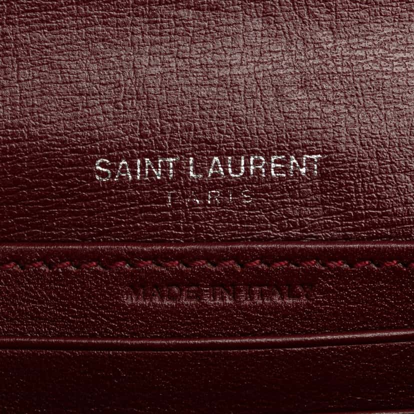 Saint Laurent Mini Calfskin Monogram Sunset Wallet on Chain Red Leather Very good condition - Box View