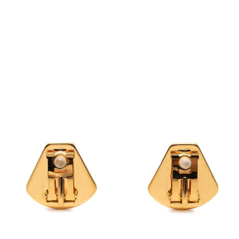 Hermès Enamel Cloisonne Clip On Earrings Red Very good condition - Back View
