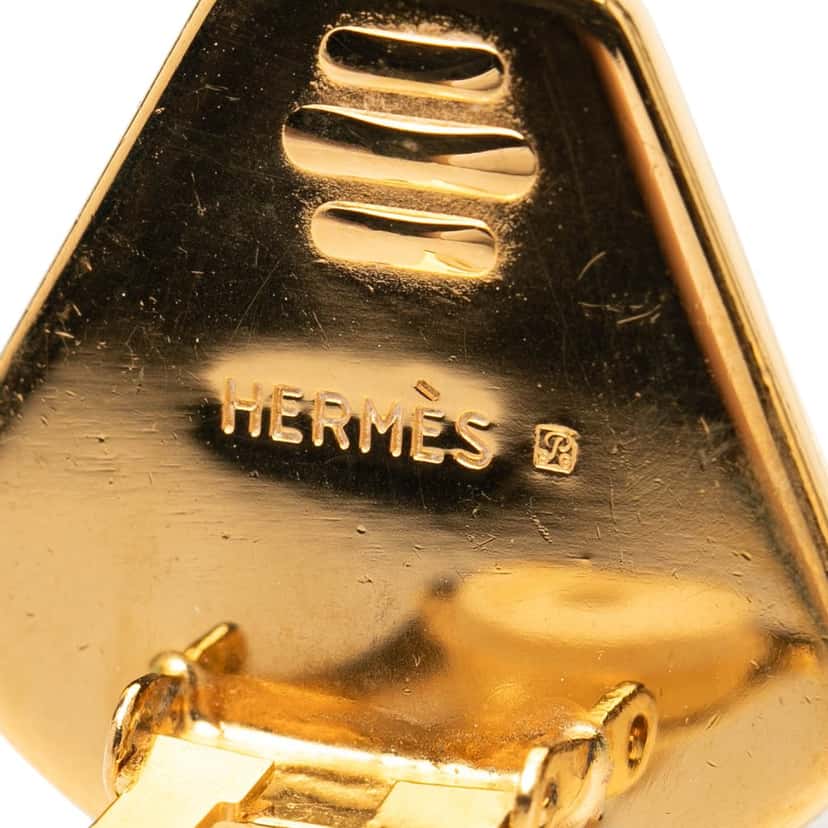 Hermès Enamel Cloisonne Clip On Earrings Red Very good condition - Inside View
