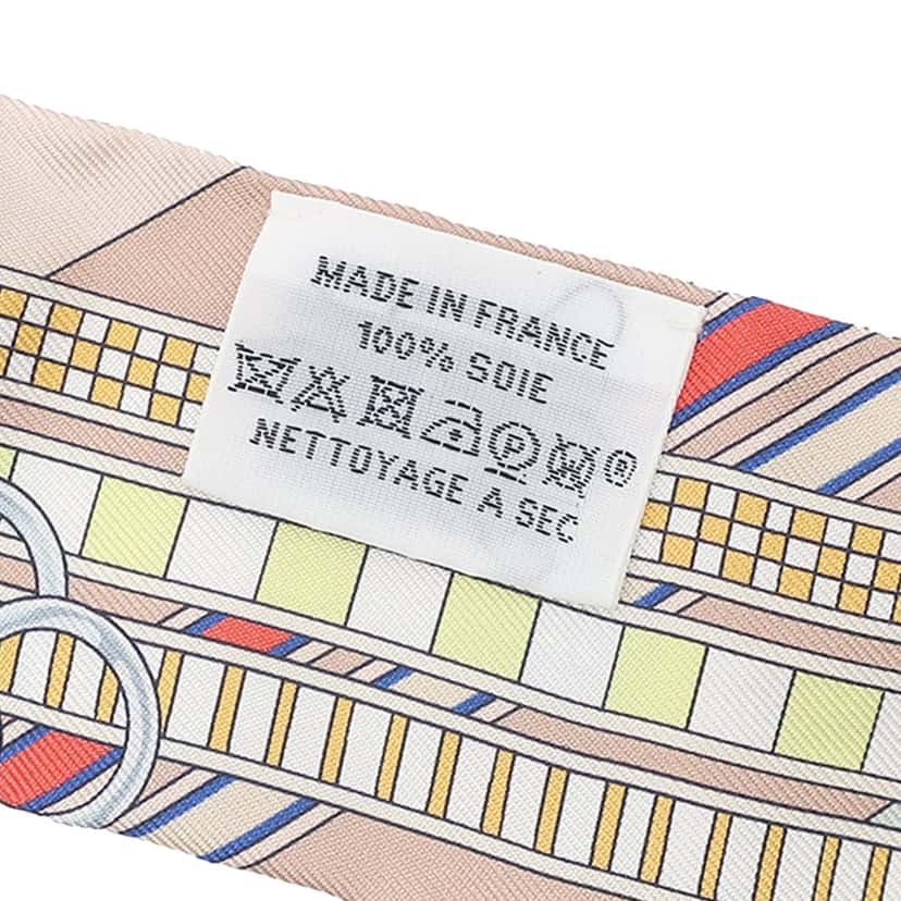 Hermès Brides et Gris Gris Silk Twilly Scarf Pink Very good condition - Inside View
