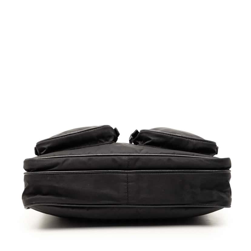 Prada Saffiano Trimmed Tessuto Zip Top Crossbody Black Very good condition - Inside View