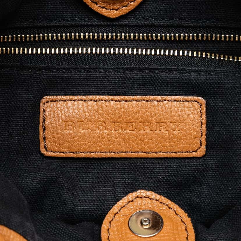 Burberry House Check Canvas and Calfskin Little Crush Crossbody Brown Leather Very good condition - Box View