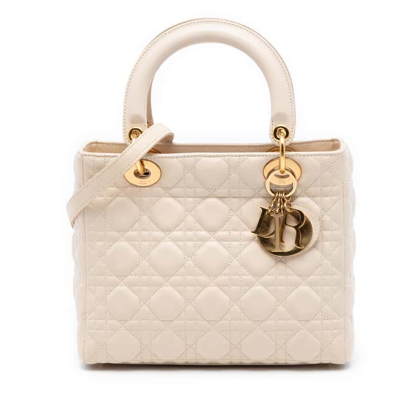 Dior Medium Lambskin Cannage Lady Dior