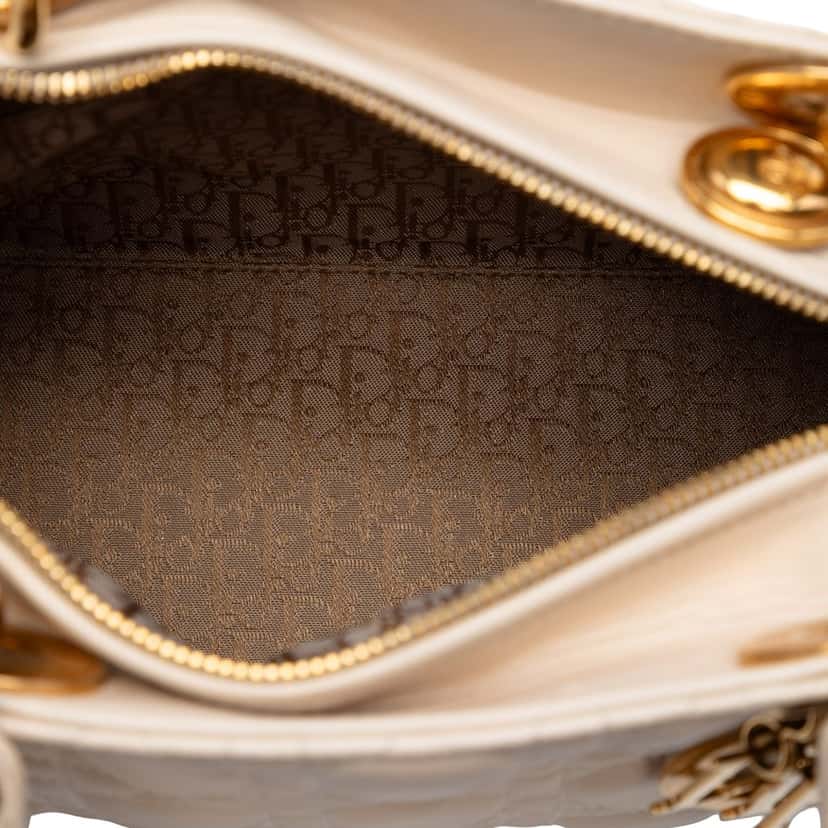 Dior Medium Lambskin Cannage Lady Dior Brown Leather Very good condition - Model View