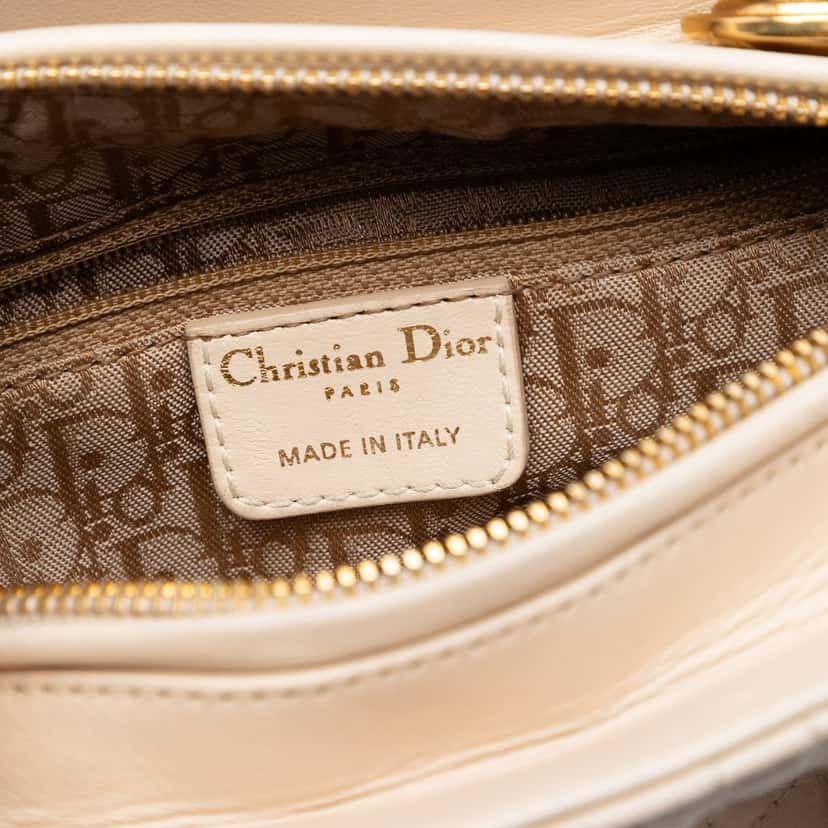 Dior Medium Lambskin Cannage Lady Dior Brown Leather Very good condition - Box View