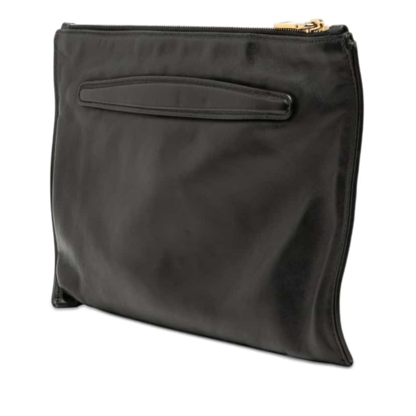Miu Miu Studded Leather Zip Clutch Black Leather Very good condition - Back View