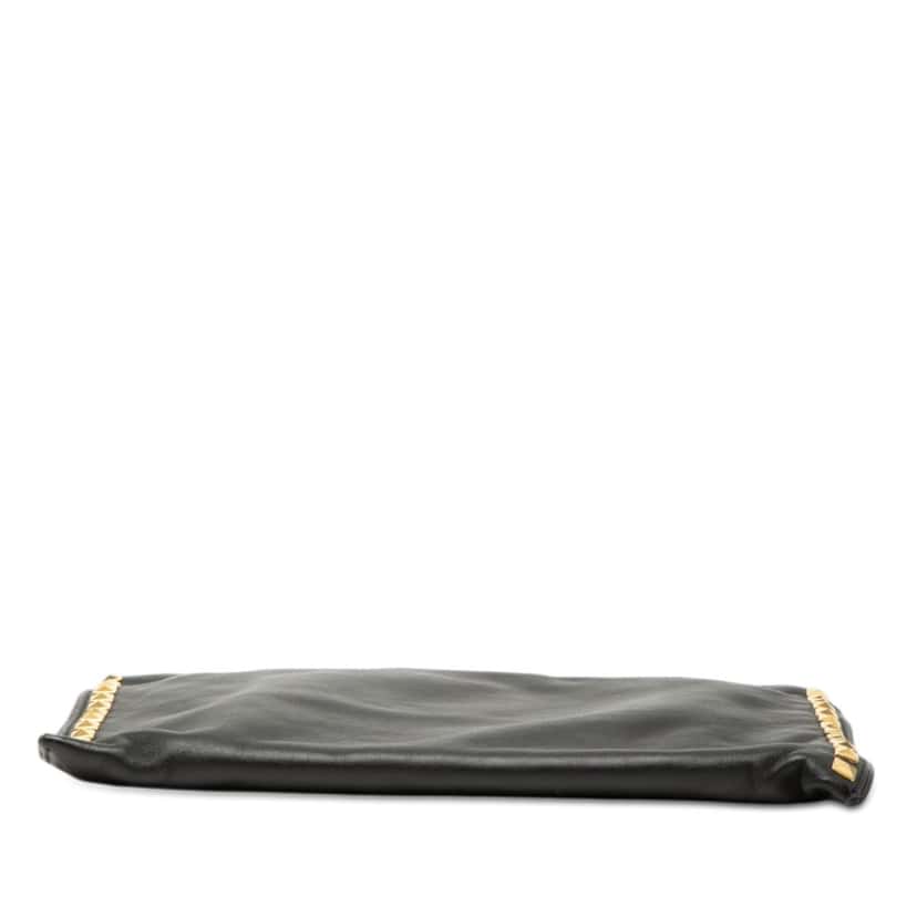 Miu Miu Studded Leather Zip Clutch Black Leather Very good condition - Inside View