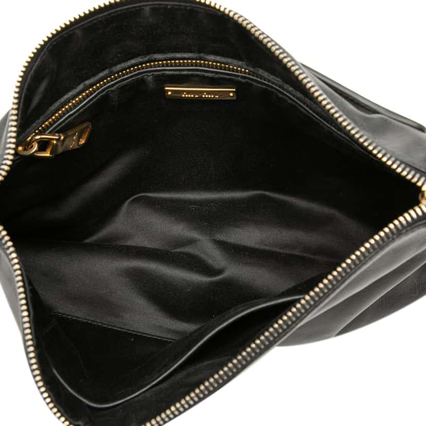 Miu Miu Studded Leather Zip Clutch Black Leather Very good condition - Model View