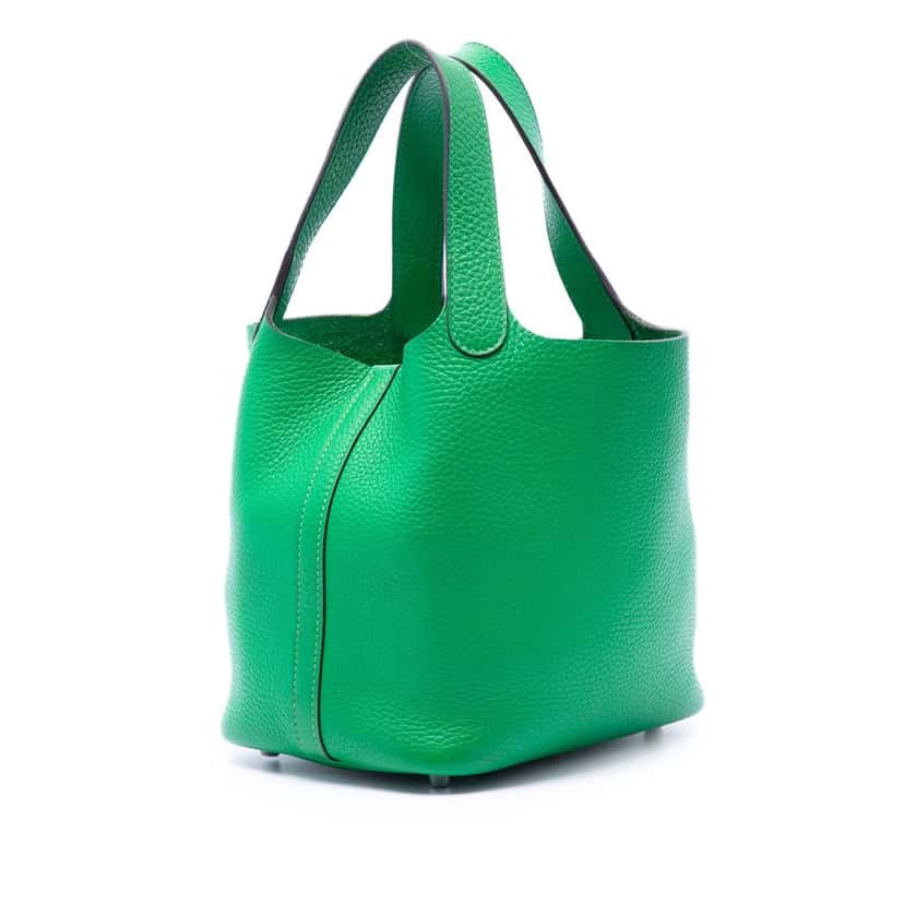 Hermès Clemence Picotin Lock 18 Green Leather Very good condition - Back View
