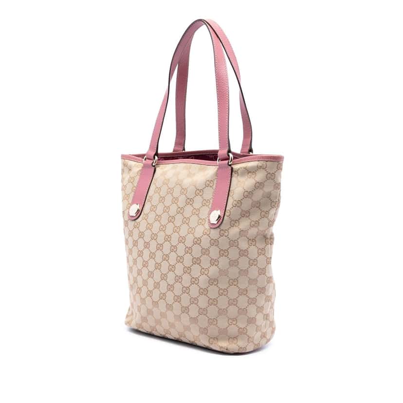 Gucci GG Canvas Charmy Tote Beige Very good condition - Back View