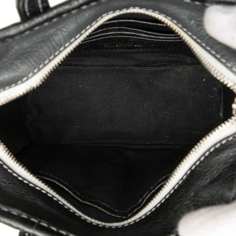 Balenciaga XXS Lambskin Bazar Shopper Satchel Black Leather Very good condition - Model View