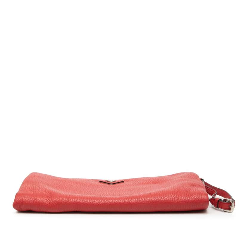 Prada Vitello Daino Clutch Red Leather Very good condition - Inside View