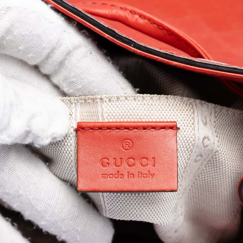 Gucci Diamante Leather Bright Bucket Bag Red Leather Very good condition - Box View