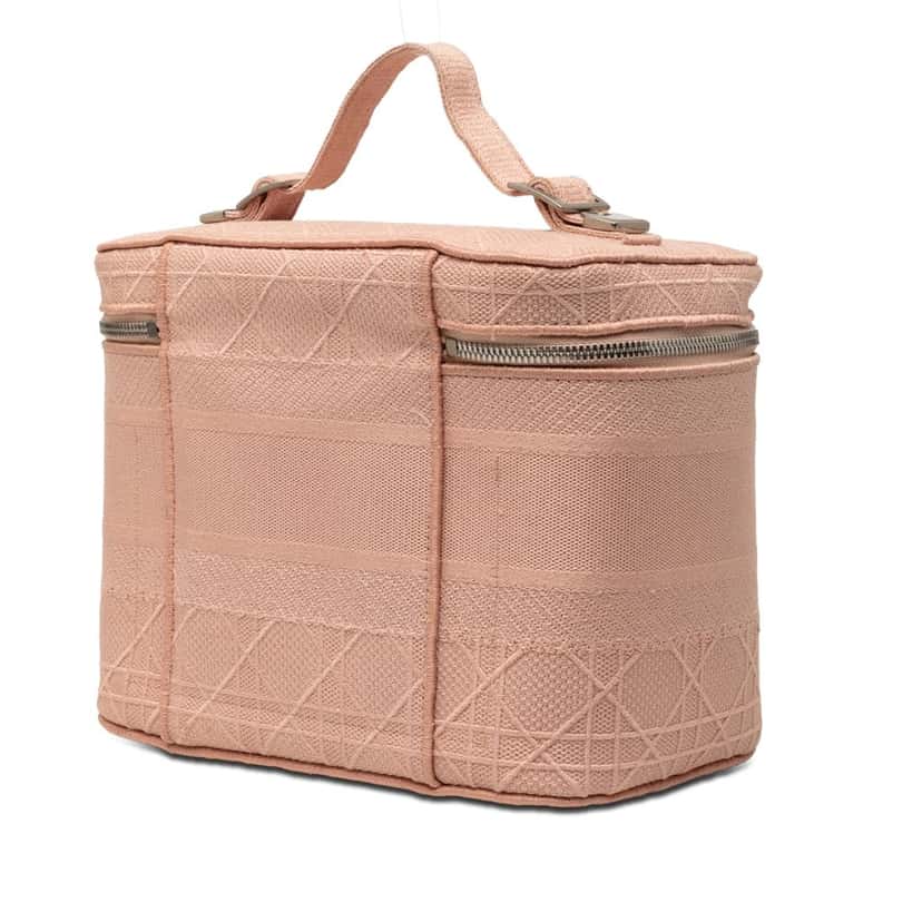 Dior Diortravel Canvas Cannage D Lite Vanity Case Pink Very good condition - Back View