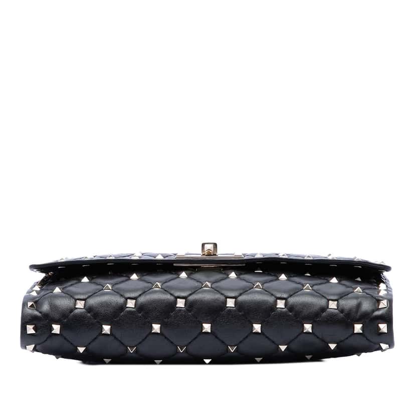 Valentino Nappa Rockstud Spike Wallet On Chain Black Leather Very good condition - Inside View